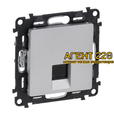 Розетка RJ45 Кат.6 UTP алюминий Legrand Valena LIFE